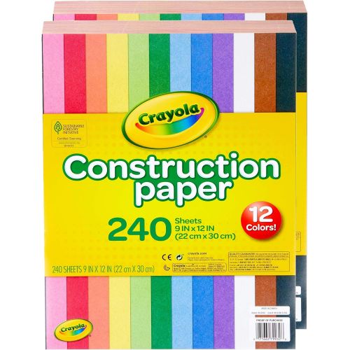  [아마존베스트]Crayola Bulk Construction Paper, Back to School Supplies, 10 Colors, 480 Count