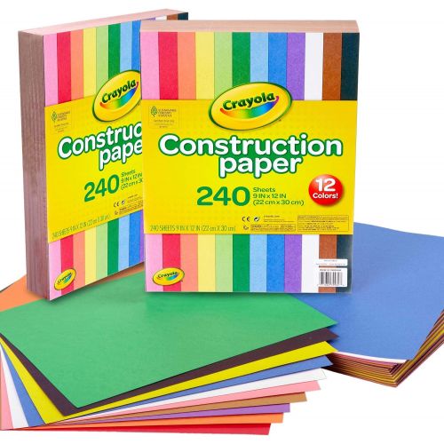  [아마존베스트]Crayola Bulk Construction Paper, Back to School Supplies, 10 Colors, 480 Count