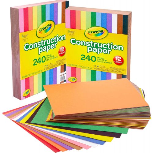  [아마존베스트]Crayola Bulk Construction Paper, Back to School Supplies, 10 Colors, 480 Count