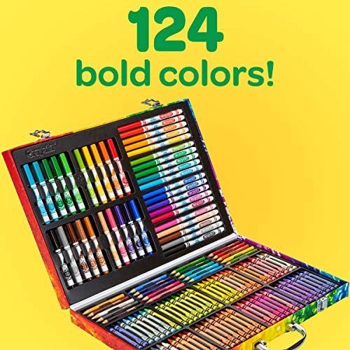  [아마존베스트]Crayola 140 Count Art Set, Rainbow Inspiration Art Case, Portable Art & Coloring Supplies, Gifts for Kids, Age 4, 5, 6