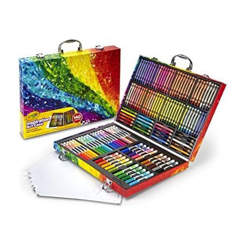  [아마존베스트]Crayola 140 Count Art Set, Rainbow Inspiration Art Case, Portable Art & Coloring Supplies, Gifts for Kids, Age 4, 5, 6