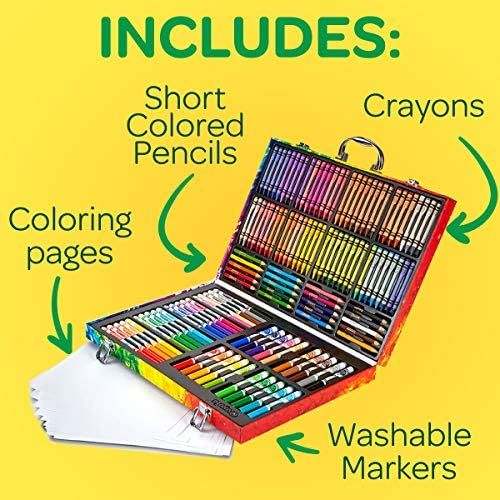  [아마존베스트]Crayola 140 Count Art Set, Rainbow Inspiration Art Case, Portable Art & Coloring Supplies, Gifts for Kids, Age 4, 5, 6