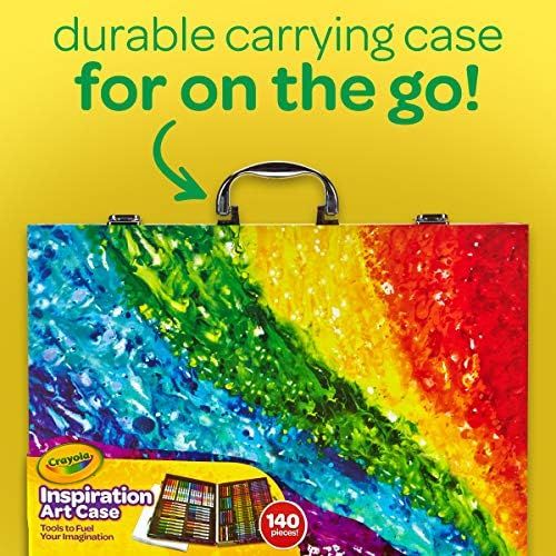  [아마존베스트]Crayola 140 Count Art Set, Rainbow Inspiration Art Case, Portable Art & Coloring Supplies, Gifts for Kids, Age 4, 5, 6