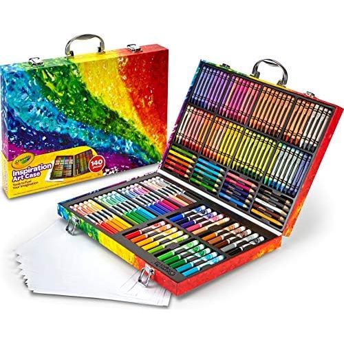  [아마존베스트]Crayola 140 Count Art Set, Rainbow Inspiration Art Case, Portable Art & Coloring Supplies, Gifts for Kids, Age 4, 5, 6