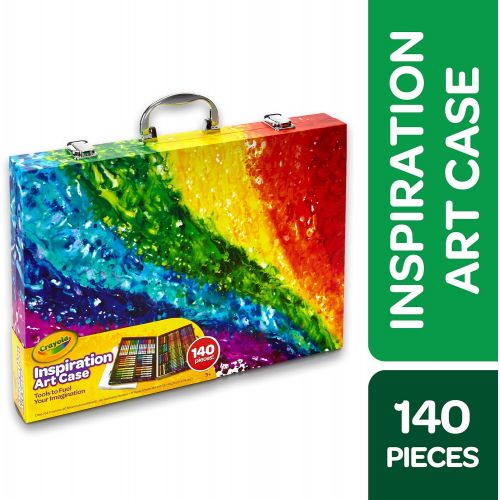  [아마존베스트]Crayola 140 Count Art Set, Rainbow Inspiration Art Case, Portable Art & Coloring Supplies, Gifts for Kids, Age 4, 5, 6