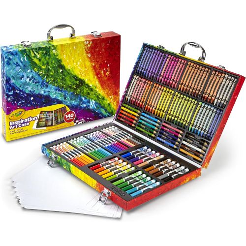  [아마존베스트]Crayola 140 Count Art Set, Rainbow Inspiration Art Case, Portable Art & Coloring Supplies, Gifts for Kids, Age 4, 5, 6