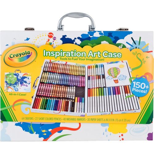  [아마존베스트]Crayola 140 Count Art Set, Rainbow Inspiration Art Case, Portable Art & Coloring Supplies, Gifts for Kids, Age 4, 5, 6