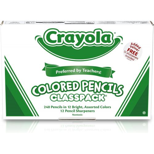  [아마존베스트]Crayola Colored Pencils, Bulk Classpack, Classroom Supplies, 12 Assorted Colors, 240 Count