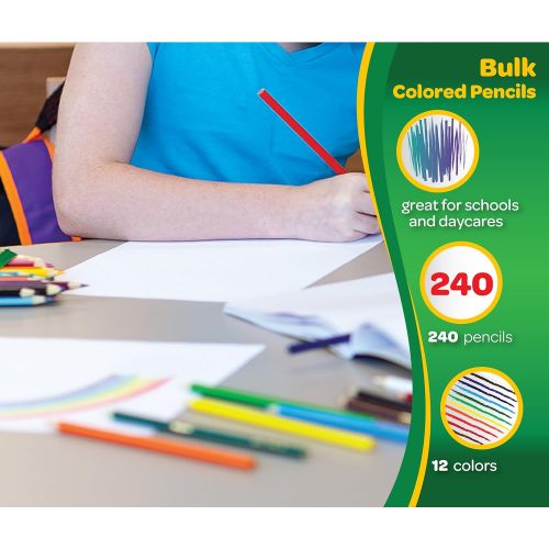  [아마존베스트]Crayola Colored Pencils, Bulk Classpack, Classroom Supplies, 12 Assorted Colors, 240 Count