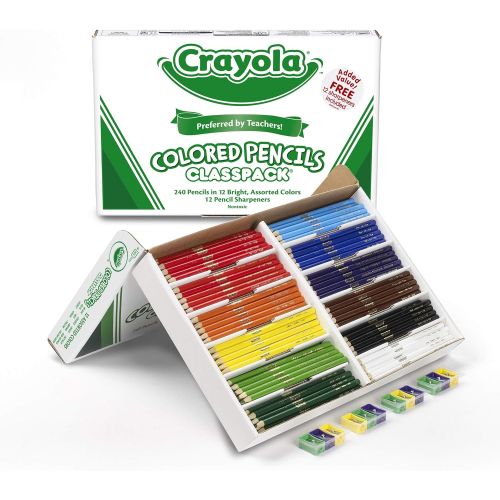  [아마존베스트]Crayola Colored Pencils, Bulk Classpack, Classroom Supplies, 12 Assorted Colors, 240 Count