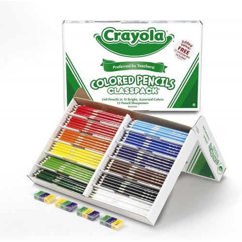  [아마존베스트]Crayola Colored Pencils, Bulk Classpack, Classroom Supplies, 12 Assorted Colors, 240 Count