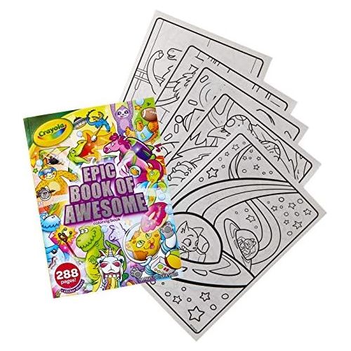  [아마존베스트]Crayola Epic Book of Awesome, All-in-One Coloring Book Set, 288 Animal Coloring Pages, Gift for Kids, Age 3, 4, 5, 6