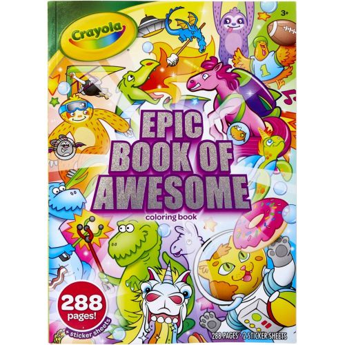  [아마존베스트]Crayola Epic Book of Awesome, All-in-One Coloring Book Set, 288 Animal Coloring Pages, Gift for Kids, Age 3, 4, 5, 6