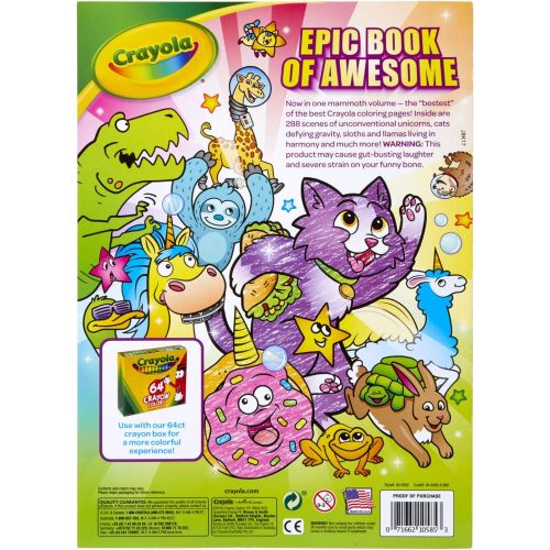  [아마존베스트]Crayola Epic Book of Awesome, All-in-One Coloring Book Set, 288 Animal Coloring Pages, Gift for Kids, Age 3, 4, 5, 6