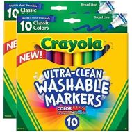 [아마존베스트]Crayola Ultraclean Broadline Classic Washable Markers (10 Count), (Pack of 2)