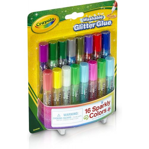  [아마존베스트]Crayola; Mini Washable Glitter Glue; Art Tools; 16 ct.; 16 Sparkly Colors; Great for Arts and Crafts