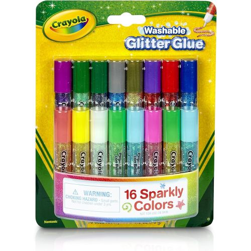  [아마존베스트]Crayola; Mini Washable Glitter Glue; Art Tools; 16 ct.; 16 Sparkly Colors; Great for Arts and Crafts