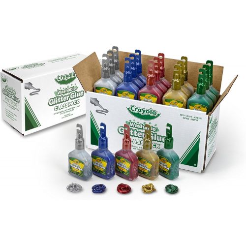  [아마존베스트]Crayola Glitter Glue Bulk, 20 Count Classpack, Washable Craft Glue, 5 Assorted Colors