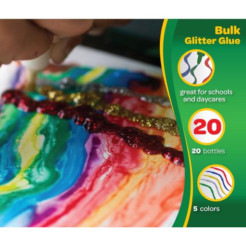  [아마존베스트]Crayola Glitter Glue Bulk, 20 Count Classpack, Washable Craft Glue, 5 Assorted Colors