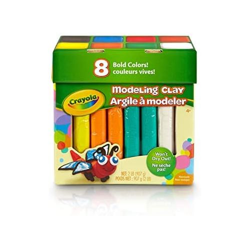  [아마존베스트]Crayola 8 Bold Colors, 2 Lb. Non-Toxic Art Tool for Kids 4 & Up, Traditional Modeling Clay, Multicolor