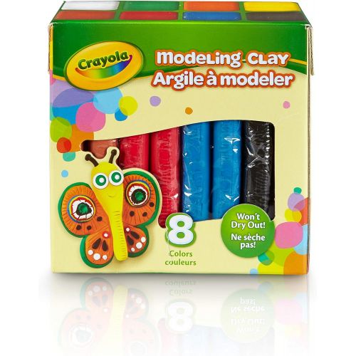  [아마존베스트]Crayola 8 Bold Colors, 2 Lb. Non-Toxic Art Tool for Kids 4 & Up, Traditional Modeling Clay, Multicolor
