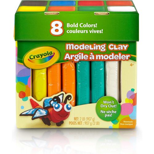  [아마존베스트]Crayola 8 Bold Colors, 2 Lb. Non-Toxic Art Tool for Kids 4 & Up, Traditional Modeling Clay, Multicolor