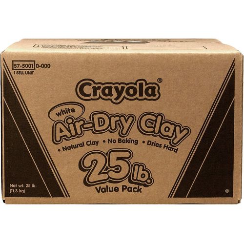  [아마존베스트]Crayola Air-Dry Clay, White, 25 Pound Value Pack Natural Clay for Kids, No Baking, Dries Hard, Easy to Paint, A Smoother, Simpler, Less-Sticky Alternative to Traditional Ceramics