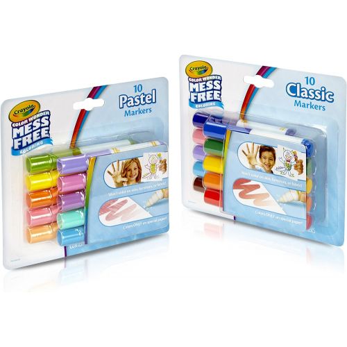  [아마존베스트]Crayola Color Wonder Markers, Mess Free Coloring, Classic & Pastel Colors (20 Count) (2 Pack )