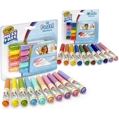  [아마존베스트]Crayola Color Wonder Markers, Mess Free Coloring, Classic & Pastel Colors (20 Count) (2 Pack )