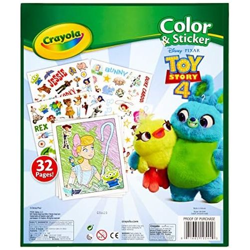  [아마존베스트]Crayola Toy Story 4 Coloring Pages & Stickers, Gift for Kids, Age 3, 4, 5, 6, 7