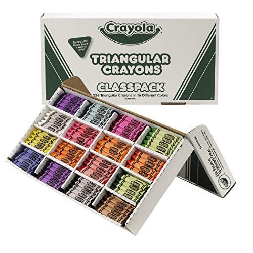  Crayola Triangular Crayon Classpack, 16 Assorted Colors, 256 Count