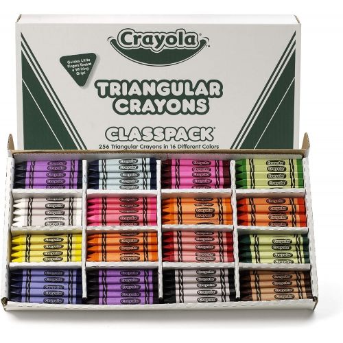  Crayola Triangular Crayon Classpack, 16 Assorted Colors, 256 Count