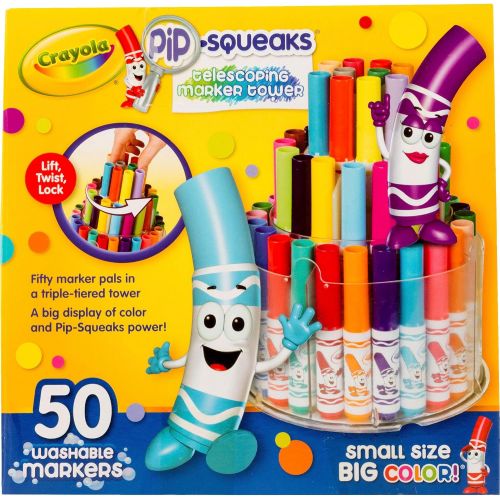  Crayola Pip Squeaks Marker Set, 50 Washable Markers, Gift for Kids