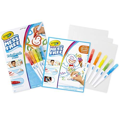  Crayola Color Wonder Mess Free Paintbrush Pens & Paper, Painting for Kids, Gift