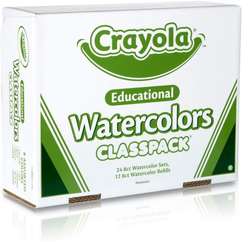  Crayola Watercolors Classpack, 24 Paint Pans, 12 Refills, Assorted