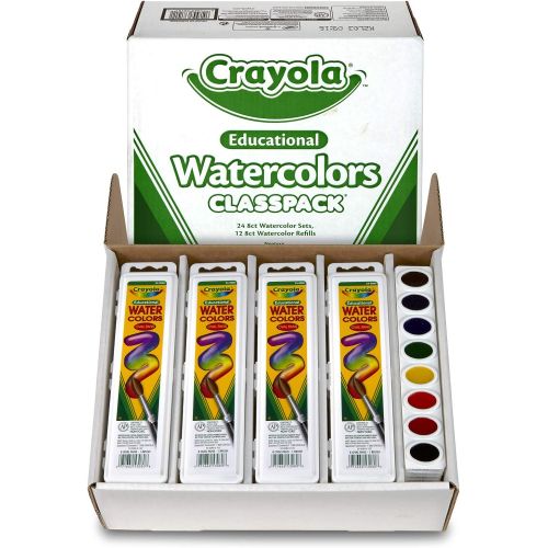  Crayola Watercolors Classpack, 24 Paint Pans, 12 Refills, Assorted