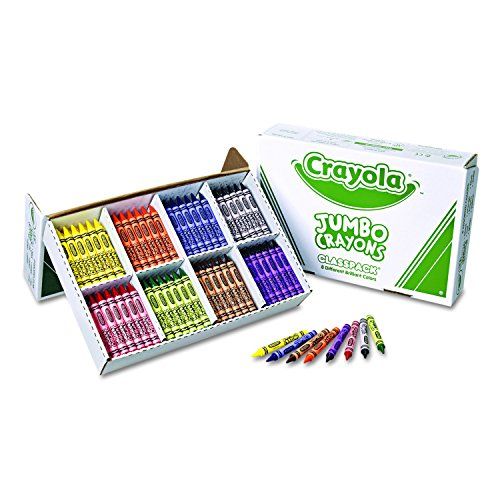  Crayola Jumbo Crayons Classpack, Toddler Crayons, 8 Colors, 200 Count, 8 Assorted (528389)