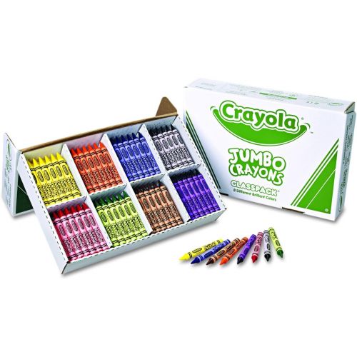  Crayola Jumbo Crayons Classpack, Toddler Crayons, 8 Colors, 200 Count, 8 Assorted (528389)