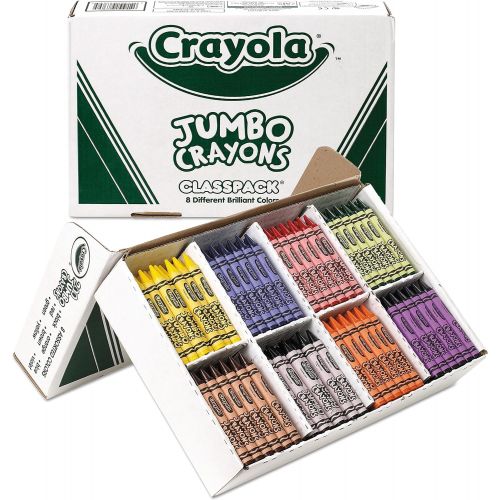  Crayola Jumbo Crayons Classpack, Toddler Crayons, 8 Colors, 200 Count, 8 Assorted (528389)