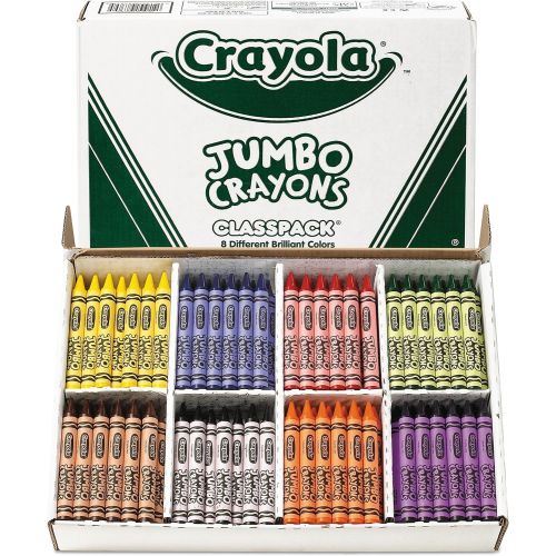  Crayola Jumbo Crayons Classpack, Toddler Crayons, 8 Colors, 200 Count, 8 Assorted (528389)