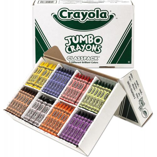  Crayola Jumbo Crayons Classpack, Toddler Crayons, 8 Colors, 200 Count, 8 Assorted (528389)