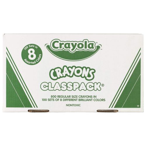  Crayola Crayon Classpack, School Supplies, Regular Size, 8 Colors, 800 Count