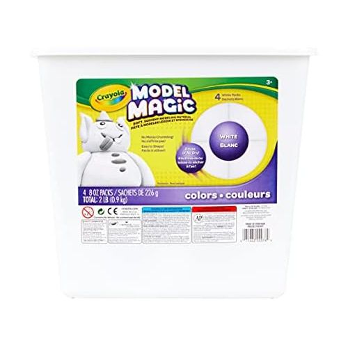  Crayola Model Magic White, Modeling Clay Alternative, 2 lb. Bucket, Gift