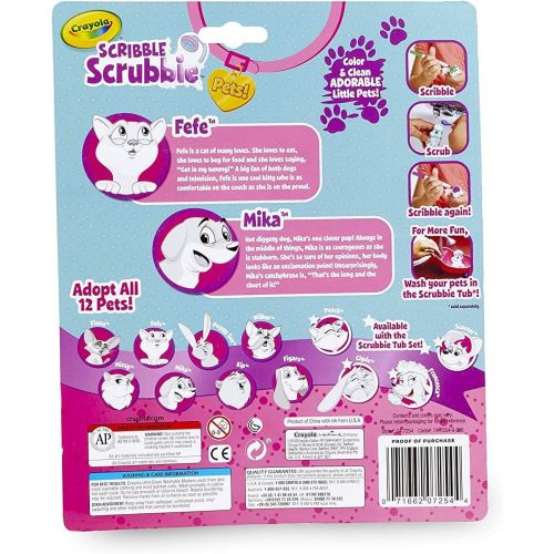  Crayola Scribble Scrubbie Pets, 2 Pack, Animal Toy Set, Gift for Kids