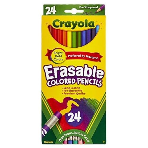  24 Count Crayola Erasable Colored Pencils,10 Packs