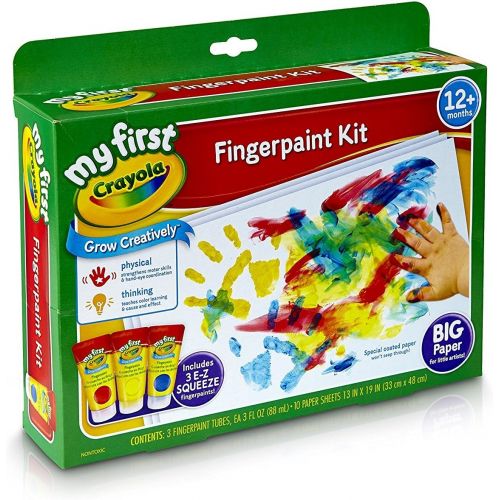  Crayola My First Fingerpaint Kit, Washable Paint, Gifts, Ages 1, 2, 3, 4, 5