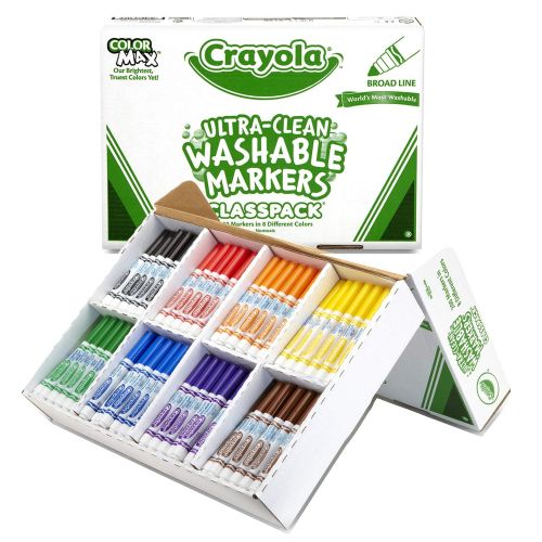  Crayola Broad Line Washable Markers, Classpack Bulk Markers, 200 Count