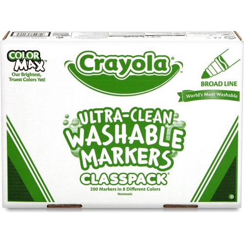  Crayola Broad Line Washable Markers, Classpack Bulk Markers, 200 Count