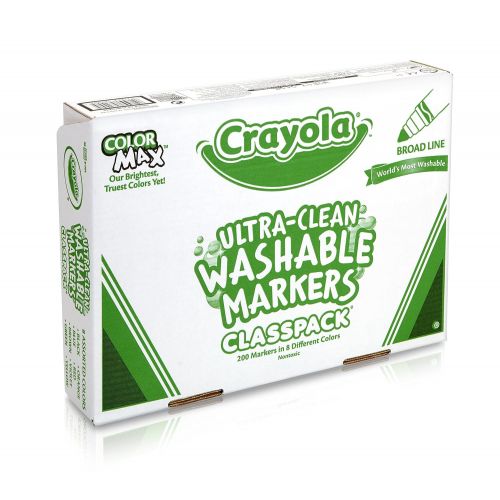  Crayola Broad Line Washable Markers, Classpack Bulk Markers, 200 Count