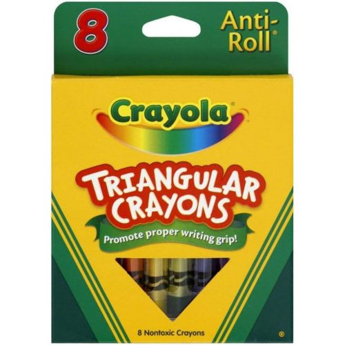  Crayola Anti-Roll Triangular Crayons, Assorted Colors 8 ea ( Pack of 24)
